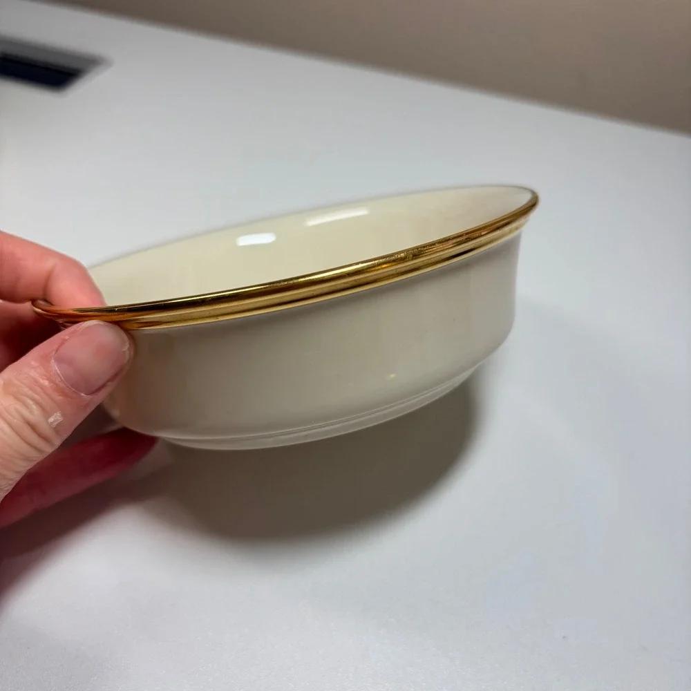 Lenox Holiday Dimension Collection Small Bowl Holly Berries Gold Trim USA Made‎